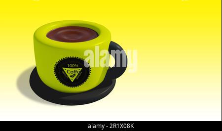 Simply minimalist coffee or tea cup mockup. Stock Photo