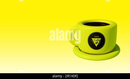 Simply minimalist coffee or tea cup mockup. Stock Photo