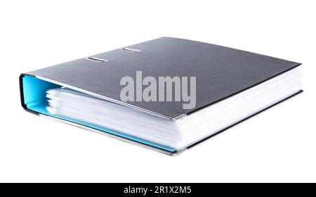 One black office folder isolated on white Stock Photo