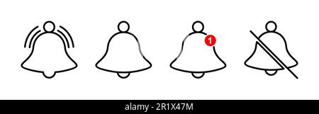 Bell Icon vector. Notification icon for your web site design Stock Vector