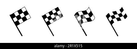 Racing flag icon vector. race flag icon.Checkered racing flag icon Stock Vector