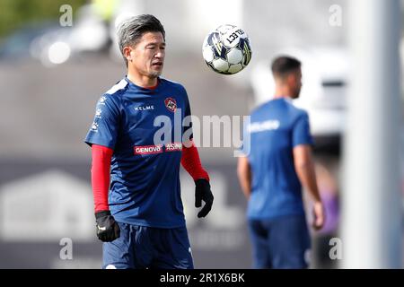 Oliveira de Azemeis, Portugal. 12th Feb, 2023. Kazu (Oliveirense)  Football/Soccer : Portugal Liga Portugal 2 SABSEG match between UD  Oliveirense 2-1 FC Porto B at the Estadio Carlos Osorio in Oliveira de