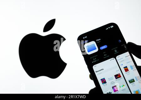 West Bangal, India - February 20, 2023 : Apple Files app on phone screen stock image. Stock Photo