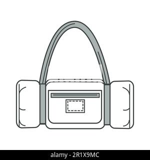 Handbag or sport bag isolated outline icon, baggage Stock Vector