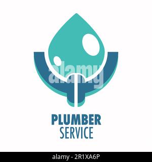 Plumber service isolated icon, plumbing repair works Stock Vector