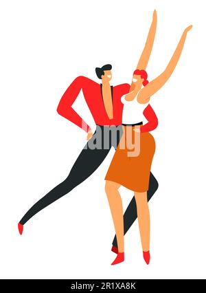 Premium Vector  Isolated cute couple dancer characters dancing to salsa  music concept vector