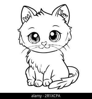 Cute Kitten Coloring Pages for Kids Stock Vector