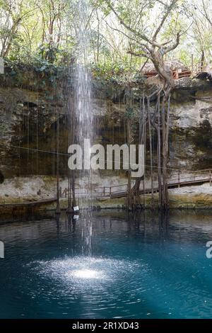 The X'canche Cenotre outside the Mayan ruins of Ek Balam in Yucatan, Mexico Stock Photo