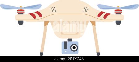 Drone with camera and wings propellers, vector Stock Vector