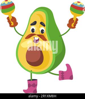 Mexican food ingredients and vegetables character Stock Vector