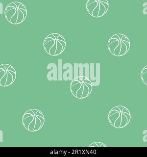 The seamless pattern on the basketball theme Stock Vector