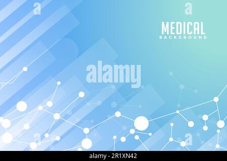 modern blue medical background with molecules gradient vector Stock Vector