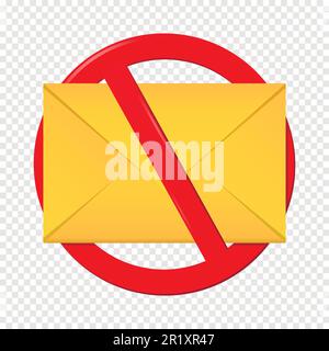 No message sign isolated on transparent background Stock Vector
