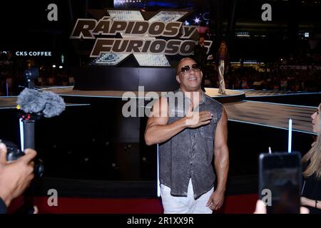 Mexico City, Mexico. 15th May, 2023. American actor Vin Diesel attends the red carpet of the Fast X film premiere at Cinepolis Toreo Parque Central. on May 15, 2023 in Mexico City, Mexico. (Credit Image: © Carlos Tischler/eyepix via ZUMA Press Wire) EDITORIAL USAGE ONLY! Not for Commercial USAGE! Credit: ZUMA Press, Inc./Alamy Live News Stock Photo