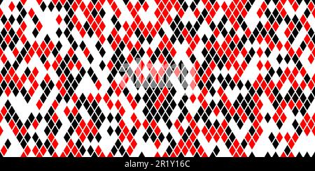 Harlequin seamless pattern in black and red colors. Argyle classic fabric design. Diamond or lozenge simple background. Joker geometric vector wallpap Stock Vector
