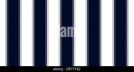 Pinstripe dark blue and white seamless pattern with narrow lines and wide stripes. Classic wool suit fabric. Elegant masculine design. Simple monochro Stock Vector