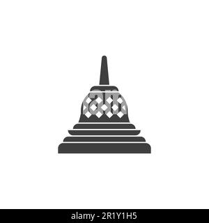 stupa icon design vector illustration  isolated on white background. Stock Vector