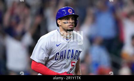 Chicago Cubs' Christopher Morel runs down the third base line after ...