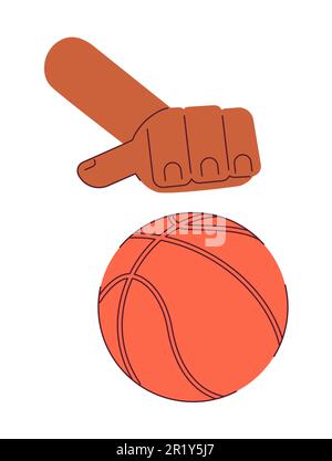 Hand dribbling in basketball semi flat colorful vector first view hand Stock Vector
