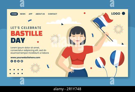 Happy Comoros Independence Day Social Media Landing Page Illustration Flat Cartoon Hand Drawn Template Stock Vector