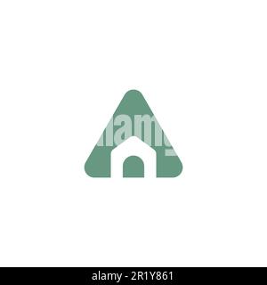 Letter A Home Logo. Triangle Home Logo Design Stock Vector