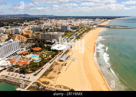 Awesome view of modern, lively and sophisticated Vilamoura Coast  one of the largest leisure resorts in Europe, Vilamoura, Algarve, Portugal Stock Photo