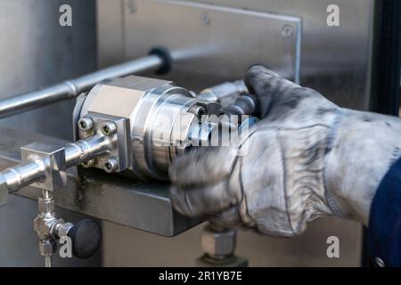 hydrogen manometer pressure indicator Stock Photo