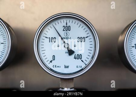 hydrogen manometer pressure indicator Stock Photo