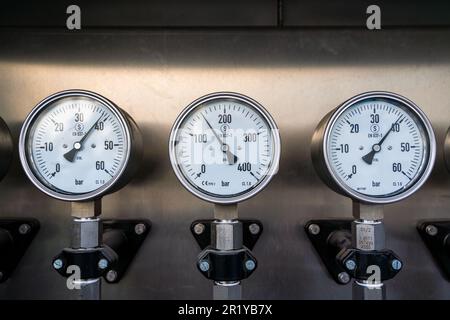 hydrogen manometer pressure indicator Stock Photo