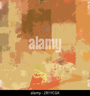 Modern Abstract Art - Vector Illustration From Digital Contemporary Painting Square Colorful Composition Orange Colors Stock Vector