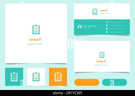 Result logo design with editable slogan. Branding book and business card template. Stock Vector