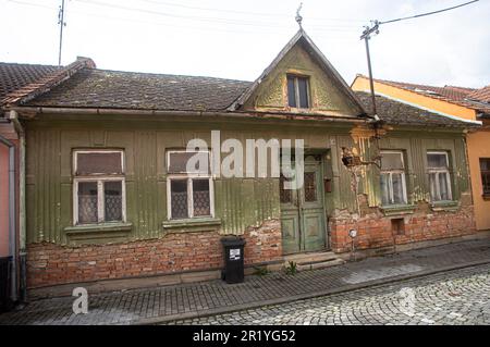 Abandoned house in the former fishing district (Rybarny) of the city Uherske Hradiste Stock Photo