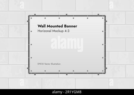 Wall Mounted Banner on Marble Background Vector Illustration. Stock Vector