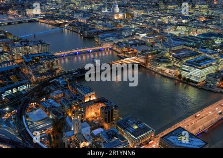 LONDON - DECEMBER 6 : View from the Shard in London on December 6, 2013 Stock Photo