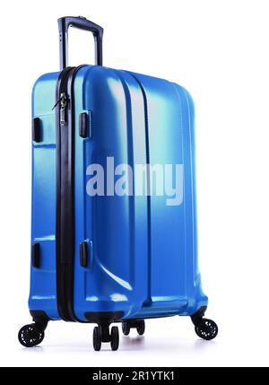 Travel suitcase isolated on white background Stock Photo
