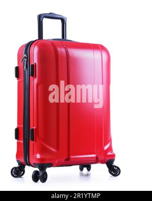 Travel suitcase isolated on white background Stock Photo
