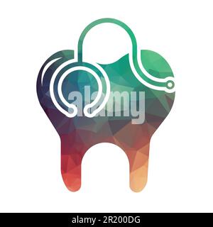 Dental stethoscope logo, Dental Clinic Logo Tooth abstract desig Stock Vector