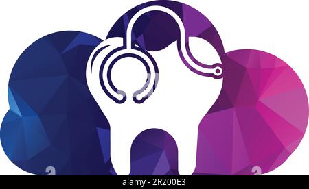 Dental stethoscope logo, Dental Clinic Logo Tooth abstract desig Stock Vector