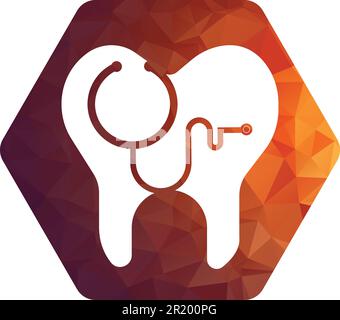 Dental stethoscope logo, Dental Clinic Logo Tooth abstract desig Stock Vector