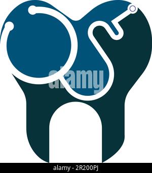 Dental stethoscope logo, Dental Clinic Logo Tooth abstract desig Stock Vector