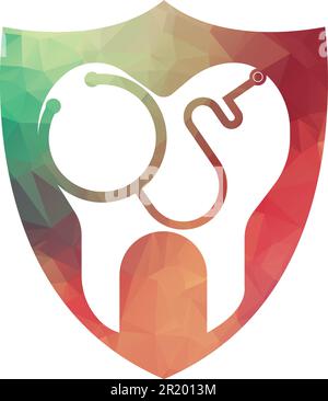 Dental stethoscope logo, Dental Clinic Logo Tooth abstract desig Stock Vector