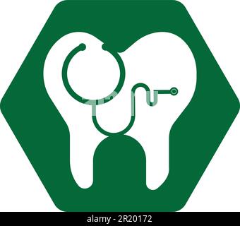 Dental stethoscope logo, Dental Clinic Logo Tooth abstract desig Stock Vector