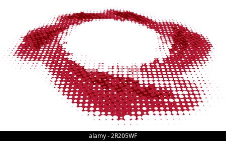 Abstract dotted red surface with halftone effect on white background. Vector graphic pattern Stock Vector