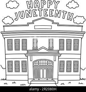 Happy Juneteenth Coloring Page for Kids Stock Vector