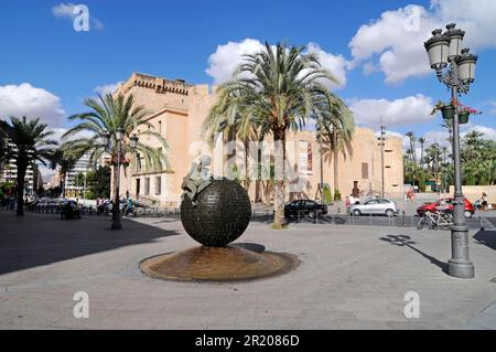Sculpture Geografia de la Memoria, Archaeological and Historical Museum, Moorish City Palace, Elche, Province of Alicante, Spain Stock Photo