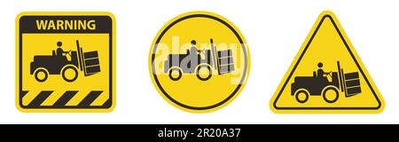 Forklift truck sign,Hazard warning forklift Stock Vector