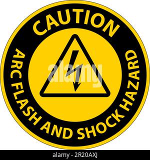 Caution Floor Sign Arc Flash And Shock Hazard Stock Vector