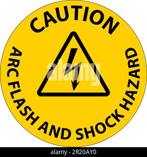 Caution Floor Sign Arc Flash And Shock Hazard Stock Vector