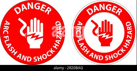 Danger Floor Sign Arc Flash And Shock Hazard Stock Vector