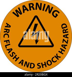 Warning Floor Sign Arc Flash And Shock Hazard Stock Vector